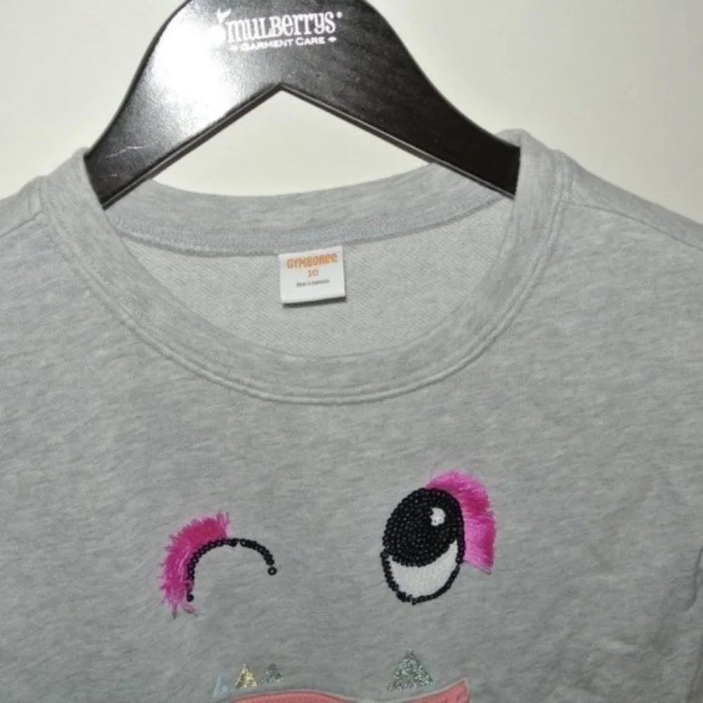 Gymboree Heather Grey Funny Face Dress 10 Easy pull-on‎ style Zip pocket accent